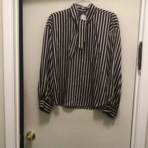Striped Black and White Women's Blouse